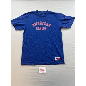American Giant Mens American Made Graphic T-Shirt Blue Flag Collection Large